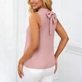 thumbnail image 2 of FAHXNVB Women's High Neck Sleeveless Blouse Ruffle Front Pleated Casual Summer Flowy Tops Lightweight Loose Fit Shirts, 2 of 6