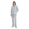 thumbnail image 5 of GLOBAL Womens Cotton Pajama Sets Long Sleeve Button Down Sleepwear Comfy Loungewear Soft Pjs Set Blue White Bloom XXL, 5 of 6