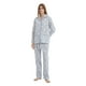 thumbnail image 5 of GLOBAL Conjuntos de Pijamas de Algodón para Mujer, Ropa de Dormir de Manga Larga con Botones, Ropa de Dormir Cómoda, Conjunto de Pijama Suave, Flor Blanca Azul L, 5 of 6