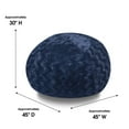 thumbnail image 3 of 4FT Faux Fur Bean Bag Chair for Kids Teens Adults, Memory Foam Bean Bag Chairs, Cozy Stretchable Lounger for Bedroom Living Room, Easy to Clean, Navy, 3 of 7
