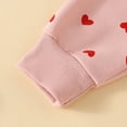 thumbnail image 7 of Durtebeua Toddler Baby Girl Valentine's Day Outfit Clothes Heart Letter Print Long Sleeve Sweatshirt Flare Pants 2pcs Z05-Pink,12-18 Months, 7 of 7