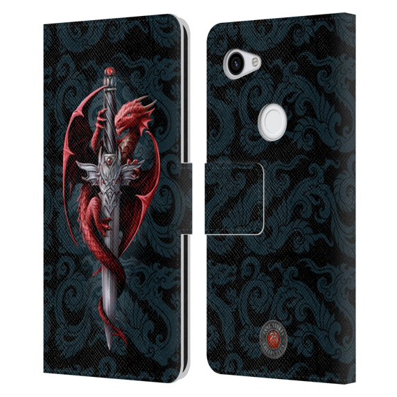 Head Case Designs Officially Licensed Anne Stokes Dragons Dagger Leather Book Wallet Case Cover Compatible with Google Pixel 3a