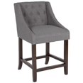 thumbnail image 2 of Home Square 24" Tufted Counter Stool in Dark Gray and Walnut - Set of 2, 2 of 5