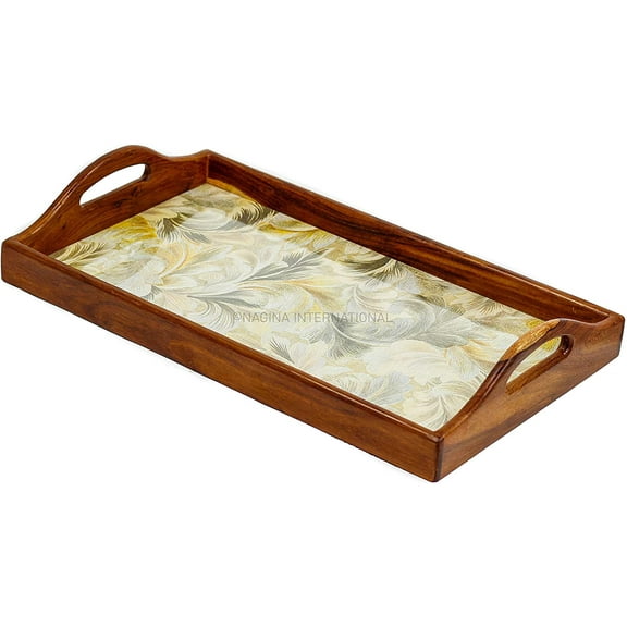 Wooden Tray (Floral Majestical) - 46 x 25 Centimeters