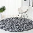 thumbnail image 2 of SAFAVIEH Rio Kynaston Solid Polyester Shag Area Rug, Black/Ivory, 3' x 5', 2 of 10
