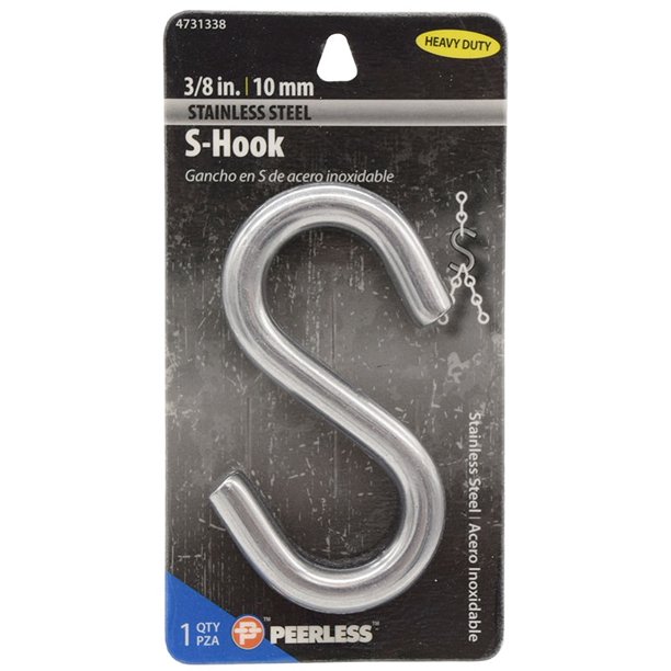 Peerless Chain 3/8 In. Heavy Duty SHook, Stainless Steel, 4731338