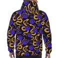 thumbnail image 7 of Naloa Golden Snake And Purple Rose Men's Casual Hooded Collar Drawstring Hoodies Pullover Sweatshirts Casual Long Sleeve Shirts-4X-Large, 7 of 7