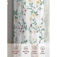 thumbnail image 6 of Spring Flowers Sheer Curtains 84 Inch Length 2 Panels Set Window Treatments, Yellow Pink Floral Leaves Country Farm Plants Rod Pocket Semi Curtains for Living Room/Bedroom/Kitchen, 104"W x 84"L, 6 of 7