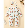 thumbnail image 4 of Bagilaanoe Newborn Baby Girl Easter Jumpsuit Carrot Print Long Sleeve Bodysuit + Headband 3M 6M 9M 12M 18M Infant Spring One Piece Romper, 4 of 9