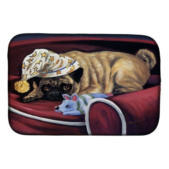 Pug Goodnight Sweetheart Dish Drying Mat