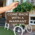 thumbnail image 5 of Funny Welcome Sign for Front Door Porch, Home Office Welcome Hello Sign Decor for Wall Decorations, Housewarming Gifts for New House Home Women Men, Come Back with a Warrant, 5 of 10
