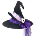 thumbnail image 4 of DHFJKG Halloween Witch Hat, Wide Brim Wizard Hat With Skull, Halloween Party Accessory, 4 of 4