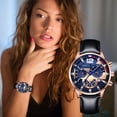 thumbnail image 4 of CREATITOY 1 Pc Luminous Multi-Dial Quartz Watch - Sticker Design Leather Strap, Daily Wear Timepiece Accessory, 4 of 4