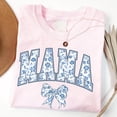 thumbnail image 3 of Mama Blue Ribbon T-Shirt – Cute Bow Chinoiserie Graphic Tee, Girly Aesthetic Mother’s Day Gift for Mom, 3 of 7