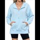 thumbnail image 2 of Sudadera de Algodón con Forro y Media Cremallera para Mujer, Cálida, de Invierno, con Bolsillo para el Pulgar Azul XXL, 2 of 10
