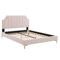 thumbnail image 3 of Modway Sienna Modern Performance Velvet King Platform Bed - Pink, 3 of 10