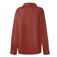 thumbnail image 7 of Yigetop Button Down Shirts for Women, Women's Fashion Casual Solid Color Button Long Sleeve Shirts Tops Dress Shirts for Women Wine XL, 7 of 7