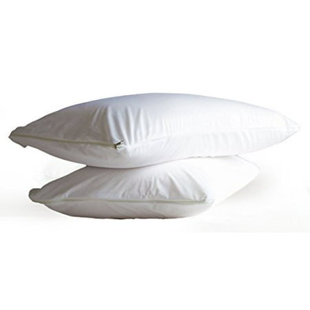 TRU Lite Smooth Pillow Protectors - Waterproof Allergy Shield - Set of 2