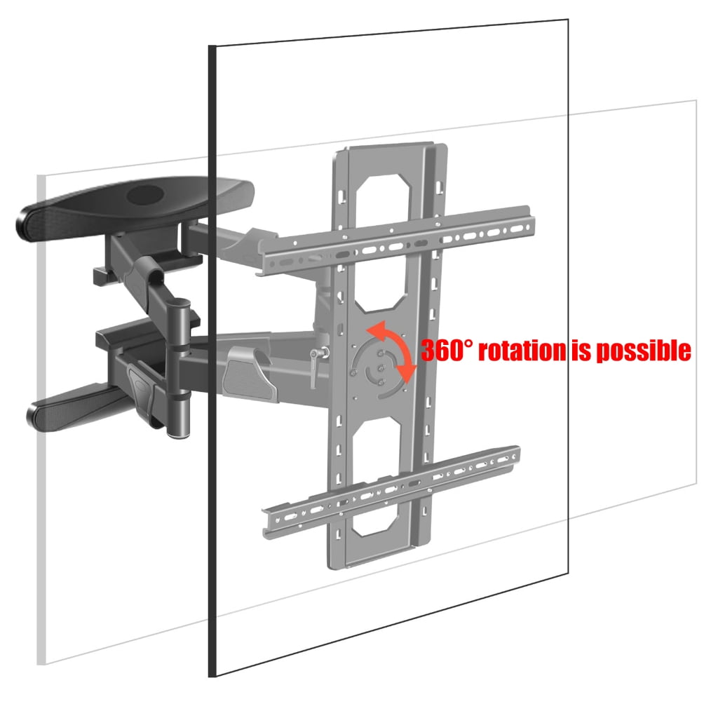 Adjustable TV Wall Mount Full Motion Rotation Tilt For 32-85 Inch TVs Heavy Duty Metal Construction Double Lock Safety