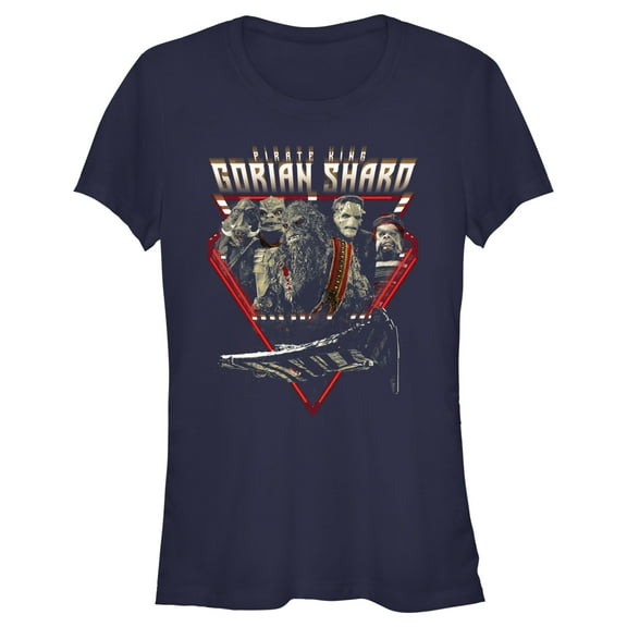 Junior's Star Wars: The Mandalorian Pirate King Gorian Shard Graphic Tee Navy Blue Large