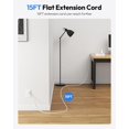 thumbnail image 2 of NTONPOWER Regleta de enchufe plano, protector contra sobretensiones de cable de extensión de 15 pies, 6 salidas de CA amplias con 3 puertos USB (1 USB C), montaje en pared, protector contra sobretensi, 2 of 5