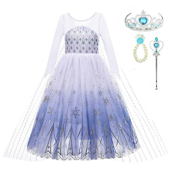 Girls Elsa Princess Dresses Snow Queen Costumes Cosplay Birthday Dress Up