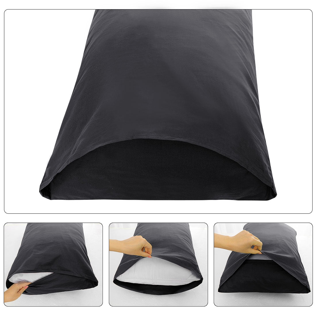 Unique Bargains 300TC Cotton Body Pillow Cover Case, 20" x 48"