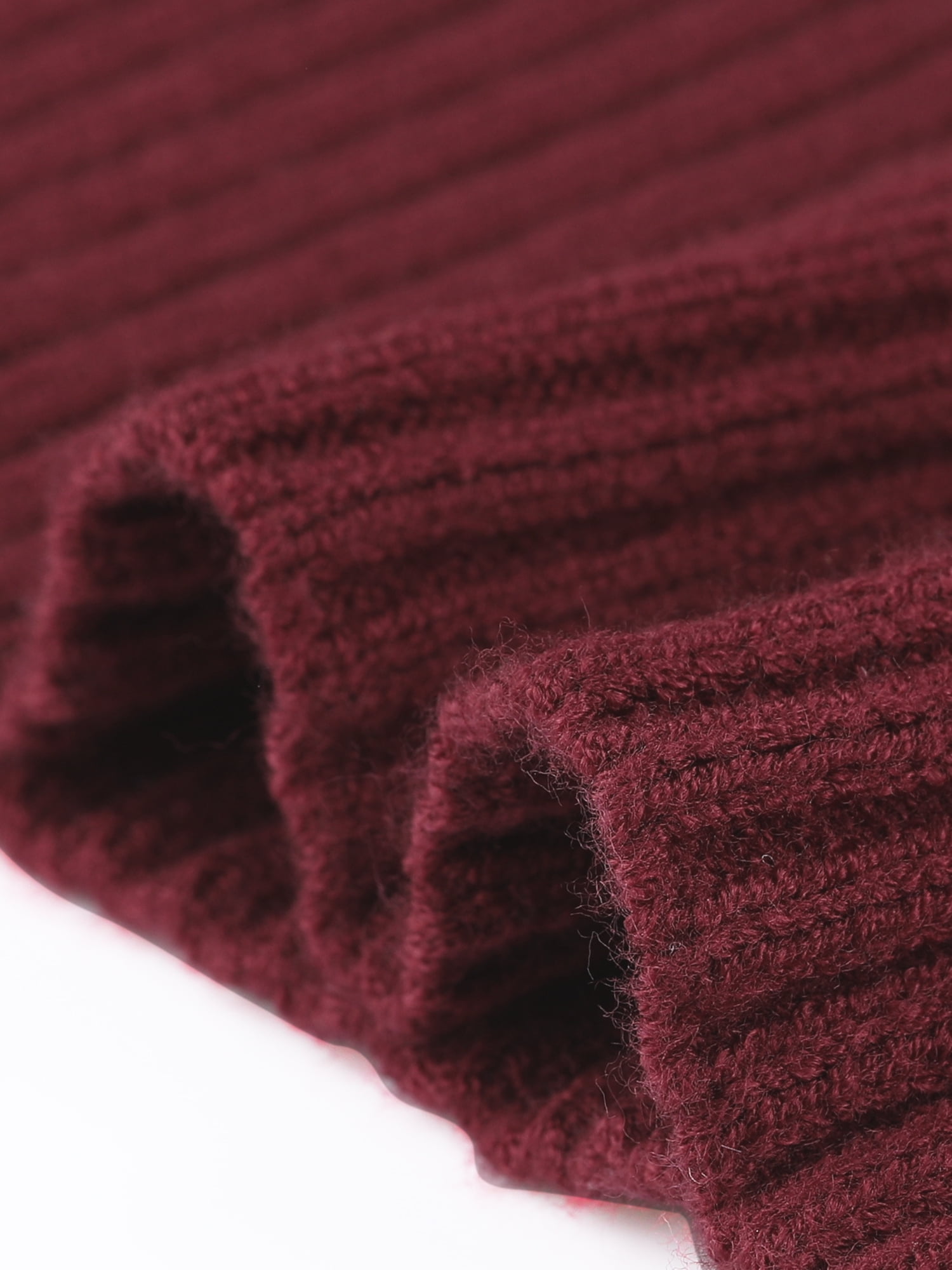 DARING DIVA Women's Plus Crew Neck Long Sleeve Slit Hem Pullover Sweater 3X Burgundy
