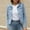 Blue, variant on Clearance! Delayuji Denim Jackets for Women Trendy Women's Basic Solid Color Button Down Denim Cotton Jacket with Pockets Denim Jacket Coat Women's Denim Jackets Blue L