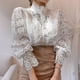 thumbnail image 1 of Blusa de Encaje Vintage Vevor Camisa Holgada Botones Mujer, 1 of 5
