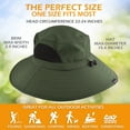 thumbnail image 5 of EINSKEY Sun Hat Waterproof Boonie Hat,Wide Brim Bucket Hat Green,for Fishing Hiking Camping Safari, 5 of 9