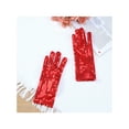 thumbnail image 5 of INSPIRE CHIC Women's Sequin Wrise Gloves Female Full Finger Sparkly Dance Sleeves for Female Party Banquet Costume Prom Dress Red, 5 of 5