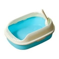 thumbnail image 2 of Inodoro para gatos de lados altos, bandeja de arena portátil para mascotas, orinal antisalpicaduras para animales pequeños, fácil de limpiar, sin olor Azul, 2 of 8