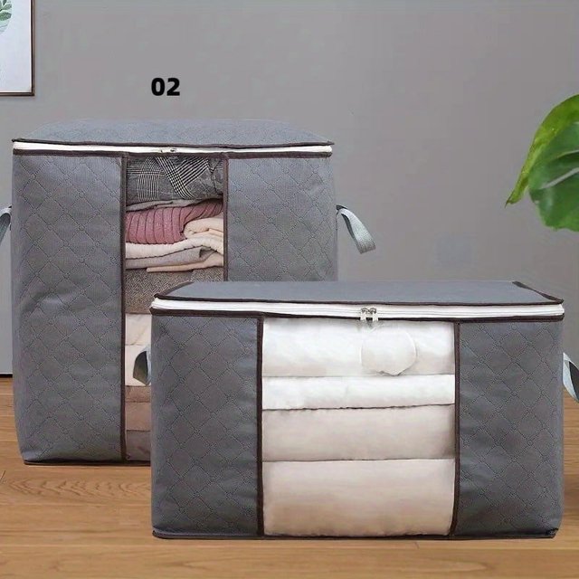 Organisez Votre Placard avec Ce Grand Sac de Rangement - Poignée Renforcée, Fenêtre Transparente