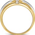 thumbnail image 2 of 14K Two-Tone Ibgoodman Men's Polished And Satin 3-Stone 1/8 Carat Aa Quality Diamond Ringsize 10 (Width 6.64) - Jbsp, 2 of 5