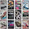 thumbnail image 2 of Carteles de arte de portada de revista de publicidad de coches de carreras japoneses clásicos retro, pinturas en lienzo, impresiones de pared, imágenes, decoración del hogar, 2 of 5