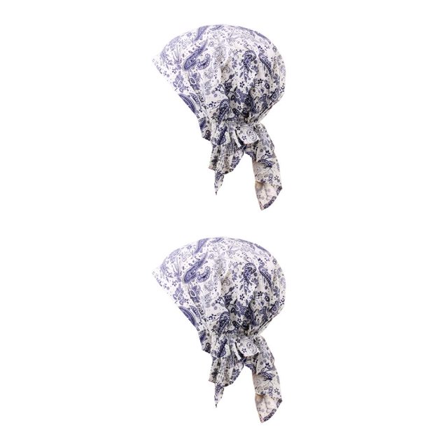Minnieouse Sombreros de turbante de algodón, diadema transpirable agradable a la piel, lavable, , ligero, buena elasticidad, pañuelo para la Tipo 1 2Conjunto