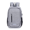thumbnail image 2 of Mochila para ordenador portátil para viajes, mochila antirrobo para ordenador portátil para hombres, mochila de negocios, mochila de trabajo con puerto de carga USB, gris, 2 of 5