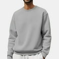 thumbnail image 4 of LNZGNM Mens Crewneck Sweatshirts Lightweight Thermal Men's Sweatshirts Basic Long Sleeve Fleece Pullover Casual Mens Sweater Winter Clothes, Light Gray L, 4 of 4