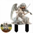 thumbnail image 2 of White Angel Playing Violin Acrylic Garden Stakes, 2 of 5