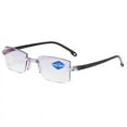 thumbnail image 3 of Rimless Bifocal Reading Glasses Tinted Blue Light Blocking Readers Mens Womens, 3 of 5