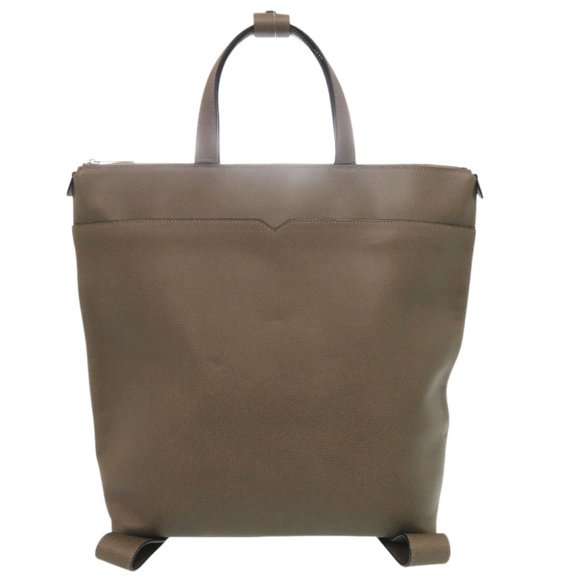 Pre-Owned Valextra V-Line Leather Grey 2-Way Backpack Tote Bag 0359