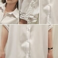 thumbnail image 5 of Women Girl Fashion White Black Long Sleeve V Neckline Slim Shirt Oversize Dress, 5 of 9
