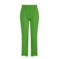 thumbnail image 4 of Kmdttou Women Casual Height Trimming And Waist Bouncing Solid Color And Linen Pants Cropped Pants, 4 of 4