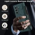 thumbnail image 5 of Leather Case Compatible Samsung Galaxy Z Fold 5 Stand Case with Card Slot & Screen Protector,360° Full Body Hinge Protection Leather Cover Wallet Case for Galaxy Z Fold 5 Phone Case 5G Men,Green, 5 of 7