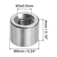 thumbnail image 2 of Uxcell 10Pack Round Connector Nuts, M3x4x6mm Coupling Nut Sleeve Rod Bar Stud Nut, 2 of 6