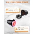 thumbnail image 3 of Single Serve Coffee Maker for K-Cup and Ground Coffee, Fast Brew, 6-12 oz Brew Sizes One Cup Coffee Machine Fits 5.5" Mugs, One-Button Small Coffee Maker with Descaling Reminder,Black, 3 of 4