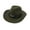 Army Green, variant on UDIYO Fedora Hat Cow-head Decor Wide Brim Western Style Soft Touch Head Protection Autumn Winter Felt Hat for Travel