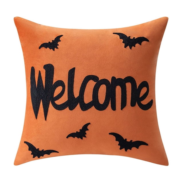 Halloween Decorations 2024 Wall Decor Indoor Outdoor Party Halloween Embroidered Pillowcases For Home Living Room Sofa Festive Atmosphere Decoration Halloween Series Cushion Covers(Buy 2 save 10%)