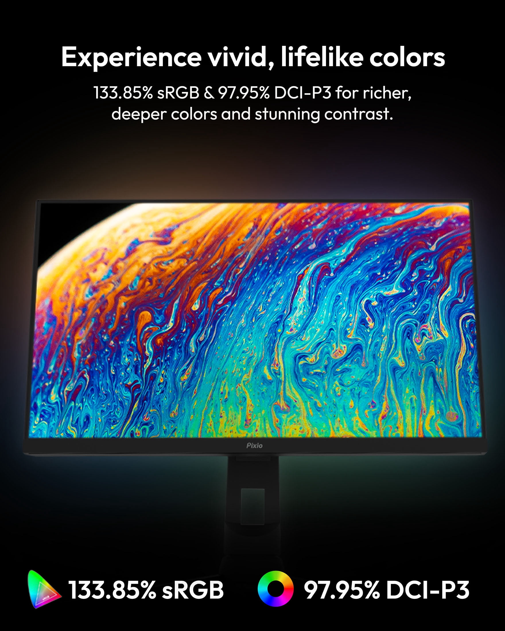 Pixio PX24Q Pro 24 inch 180Hz Refresh Rate QHD 1440p Resolution Fast IPS Panel 1ms GTG Response Time Gaming Monitor